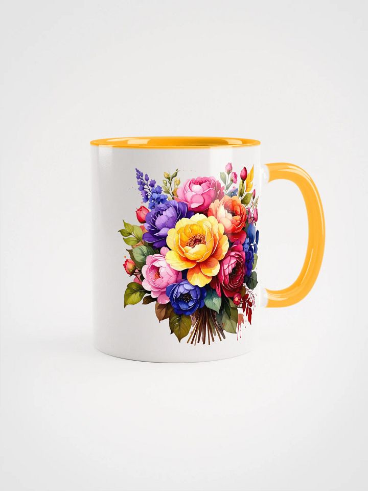 Columbia Road Market Peek-a-Boo Ceramic Mug (Orange Floral) product image (1)