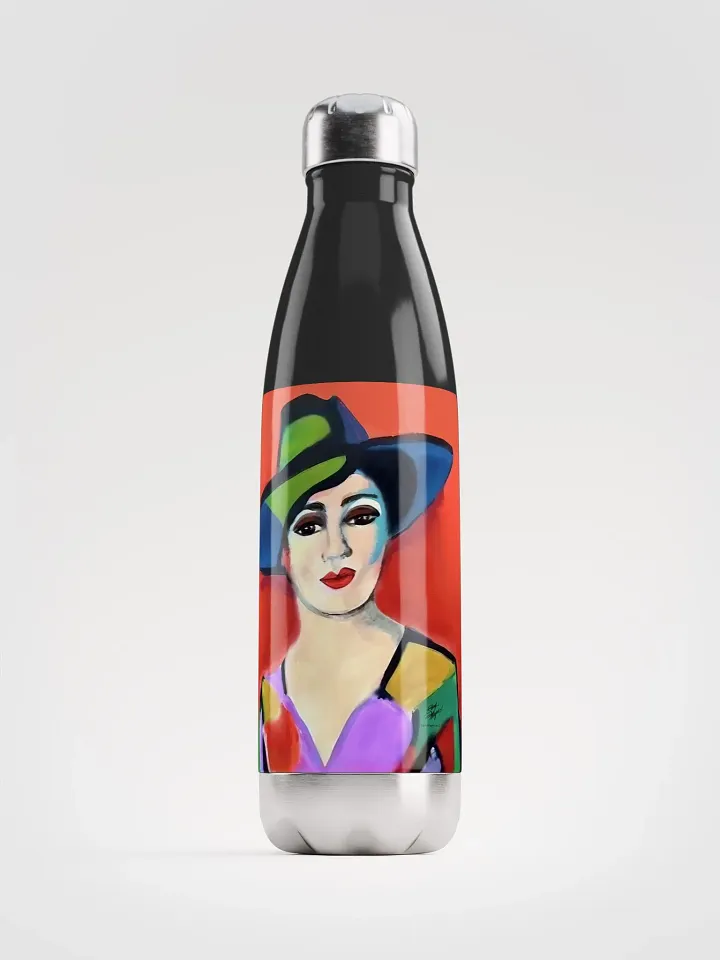 Donna with Hat Stainless Steel Water Bottle product image (1)