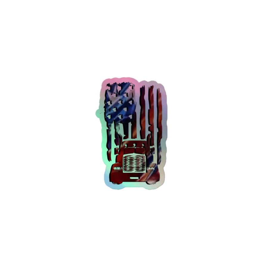 Patriotic Truck Holographic Sticker Set product image (1)