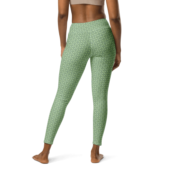Eco-Friendly Green Lattice High-Waist Leggings product image (2)