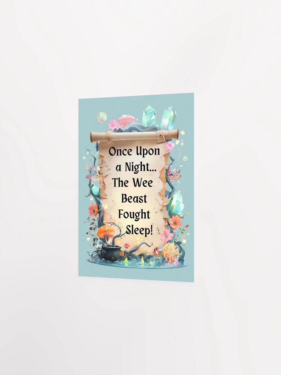 Funny Mom Wall Art – ‘Once Upon A Night… The Wee Beast Fought Sleep!’ Parenting Humor Print product image (15)