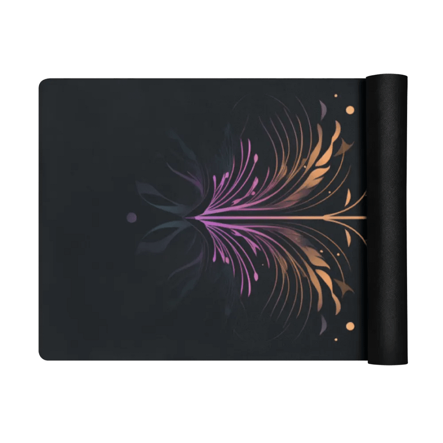 Black Premium Yoga Mat Featuring Lotus Motif product image (6)