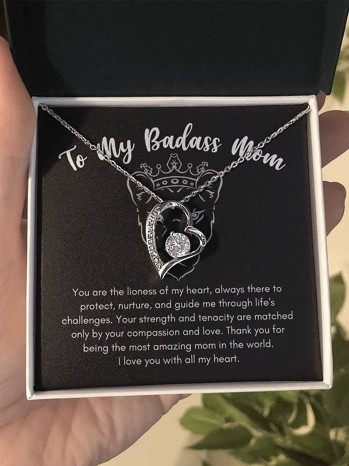 To My Badass Mom Forever Love Necklace - Lioness Of My Heart product image (2)