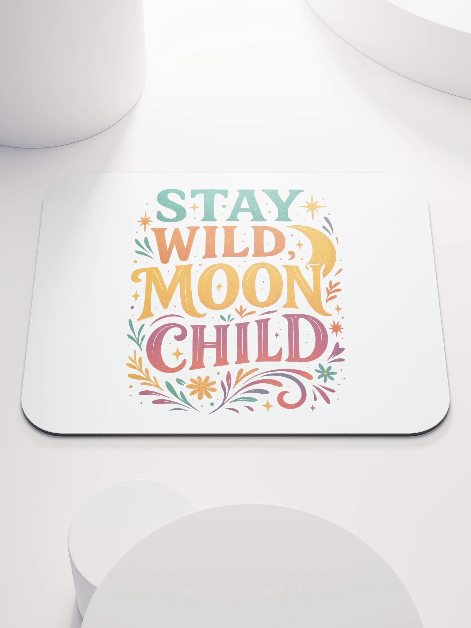 Stay Wild Moon Child Mouse Pad – Celestial Desk Decor product image (1)