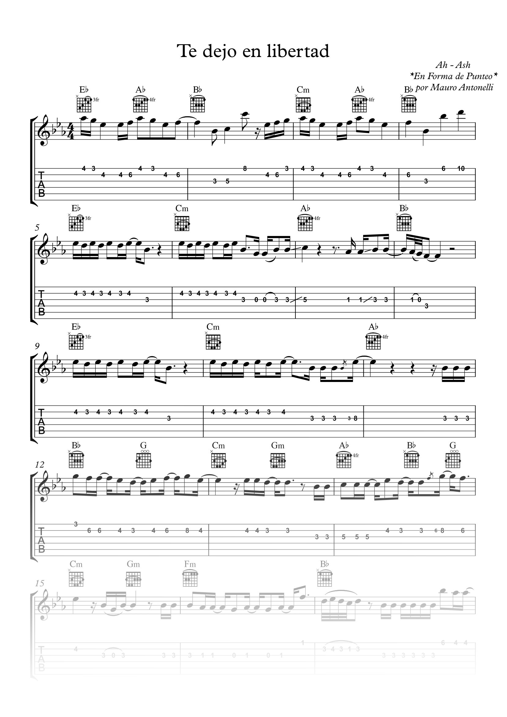 Te dejo en libertad - Partitura + Tabs + Acordes + Pista product image (1)