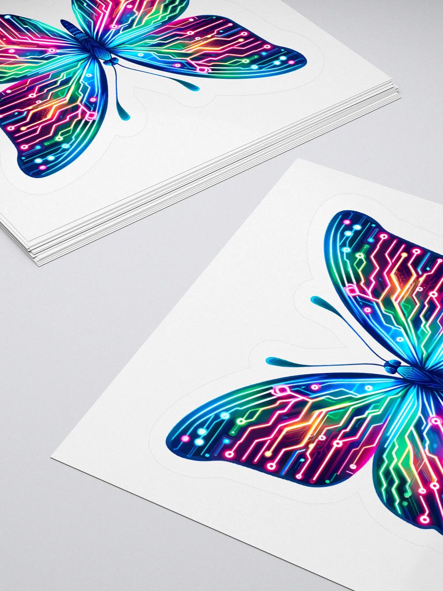 Neon Blue Butterfly Aesthetic Sticker product image (4)