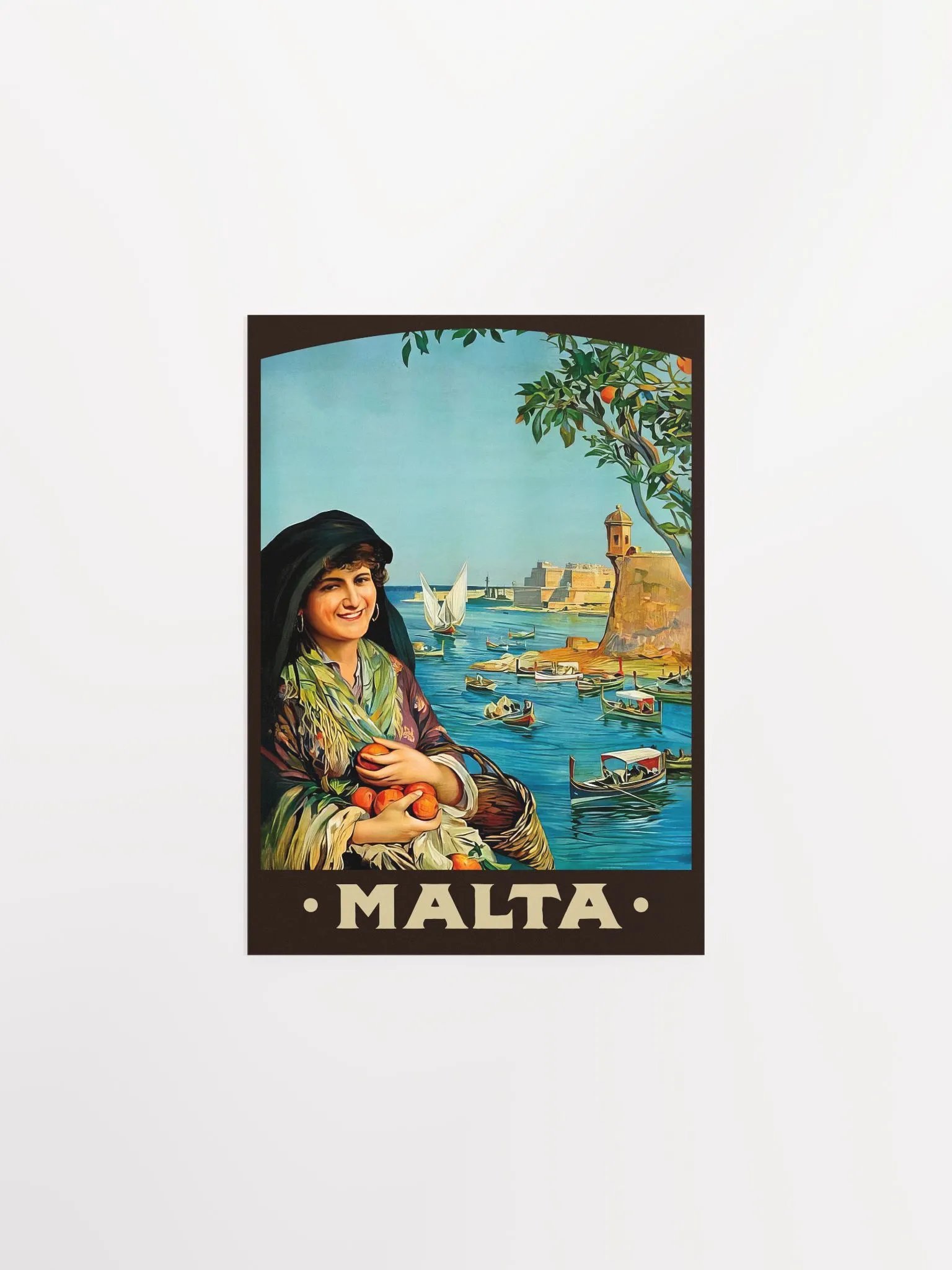 Malta, Valletta 1910s — retro travel poster, vintage travel art print, retro travel wall art, triptych wall art product image (7)