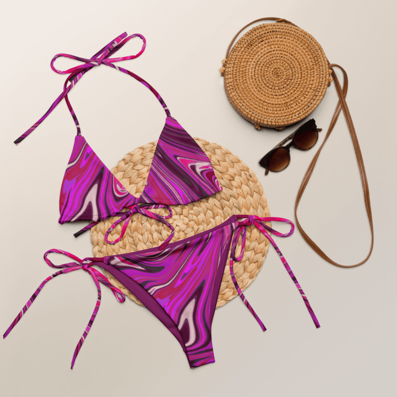 Bikini Set - Pink and Purple Digital Fluid Art product image (3)