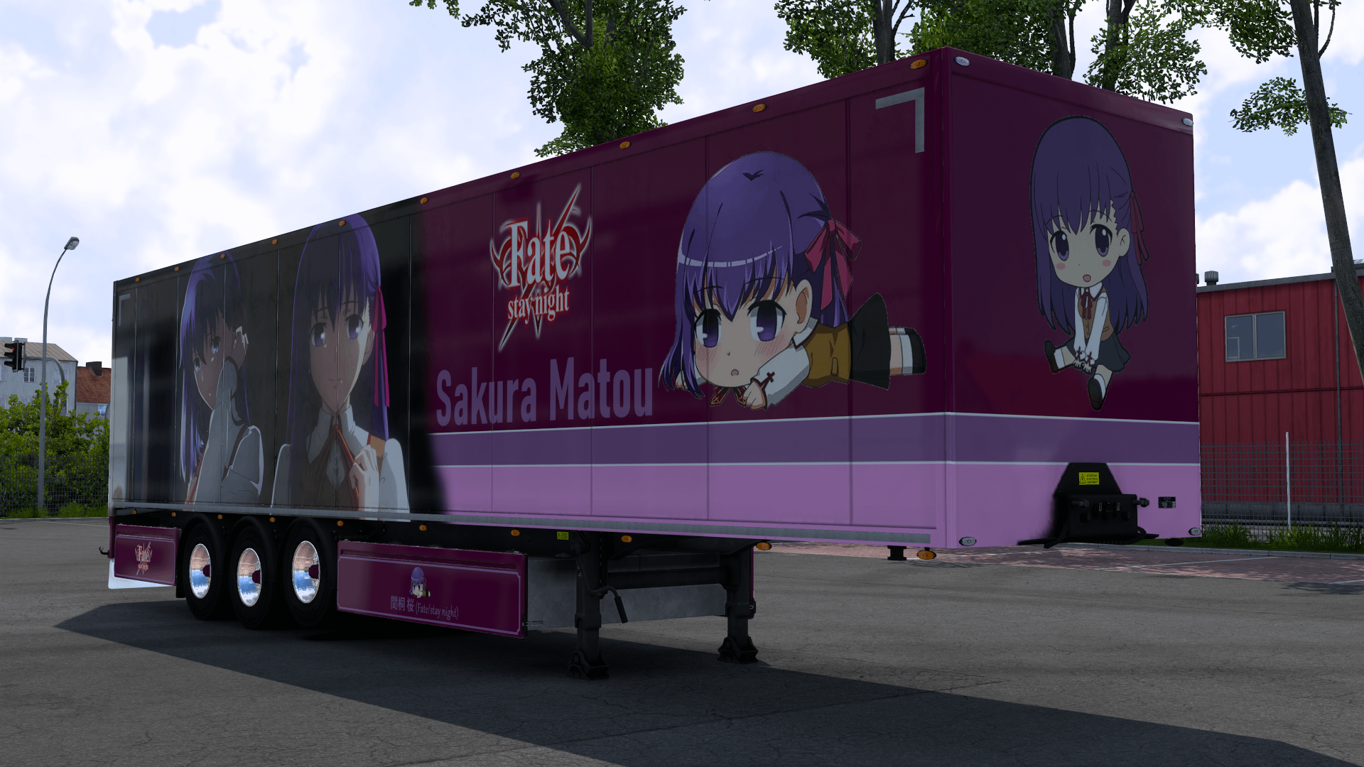 [ETS2] SCS Box Trailer Sakura Matou - Fate/stay night Skin product image (6)
