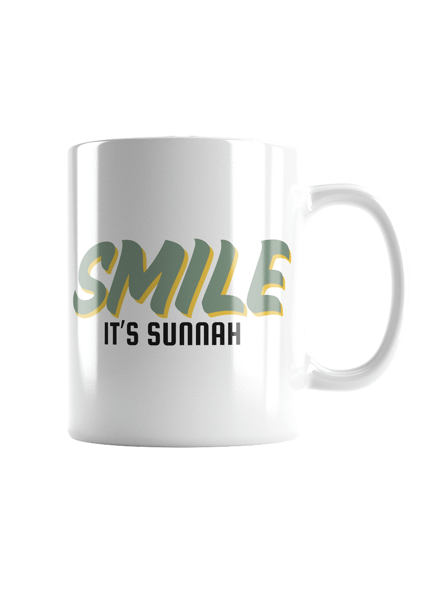 White "Smile It's Sunnah" Mug in Muted Olive product image (2)