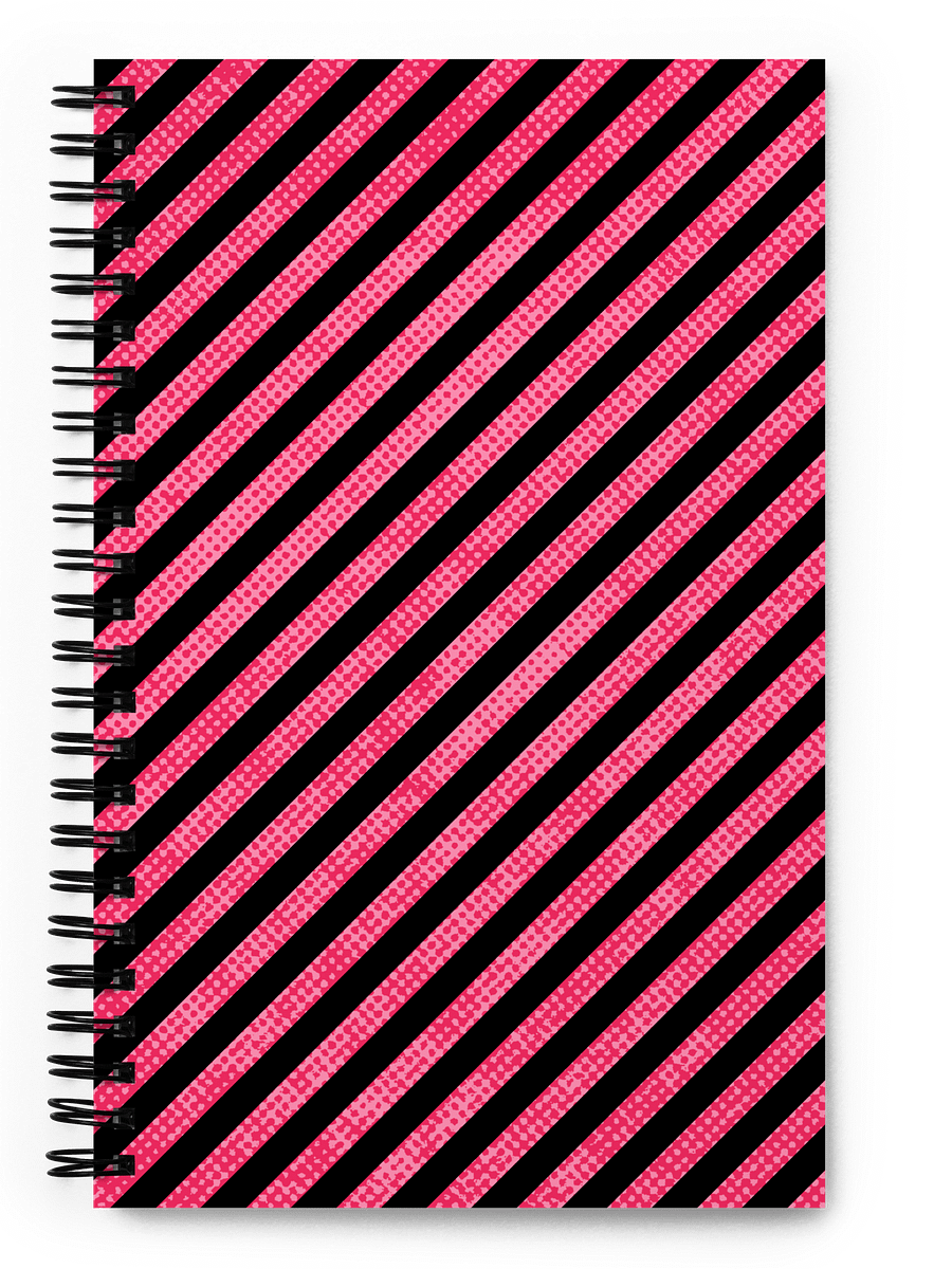 Pink & Black Grunge Stripes Spiral Notebook Great For Journaling product image (4)