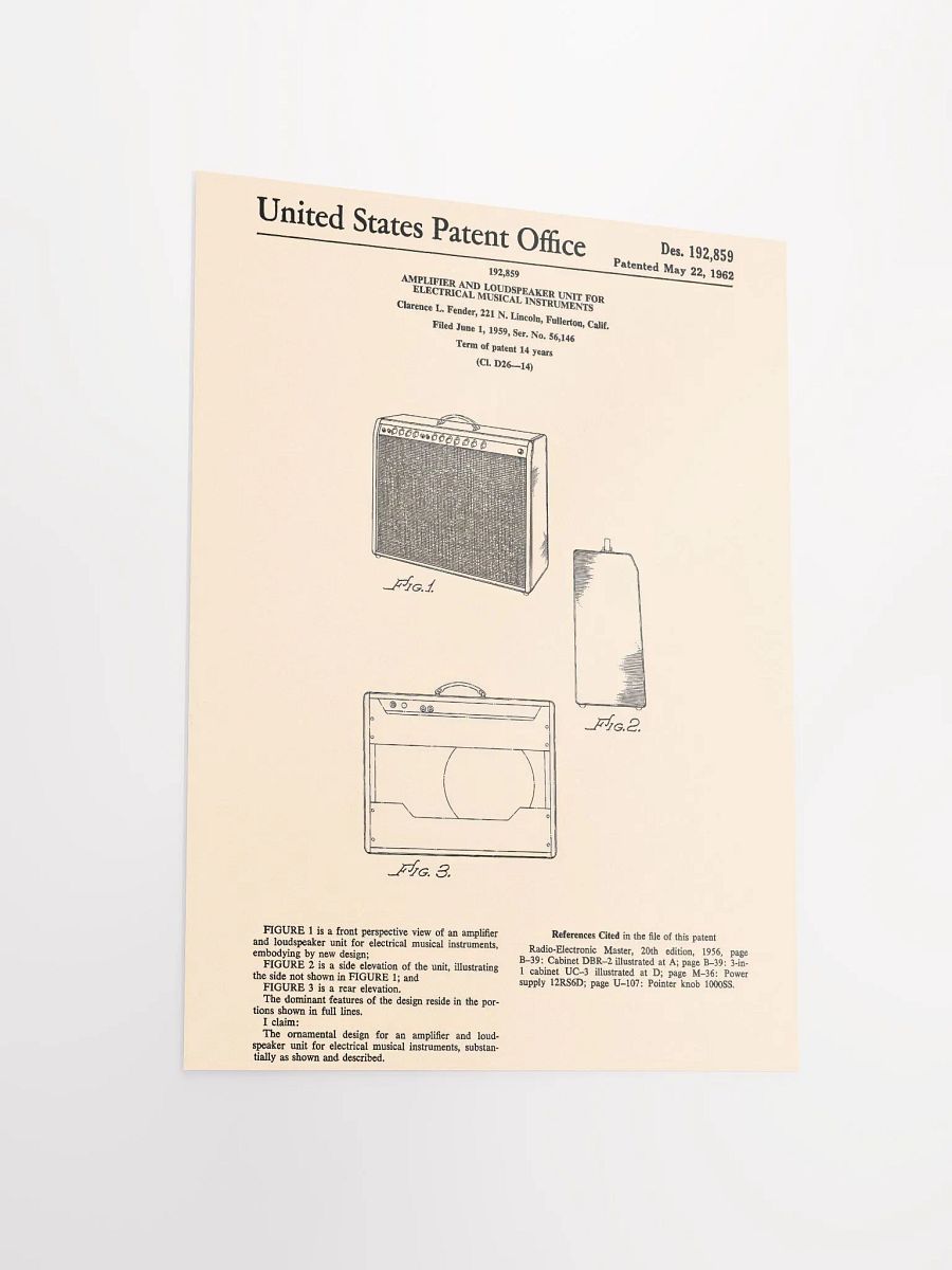 Vintage amp patent print product image (3)