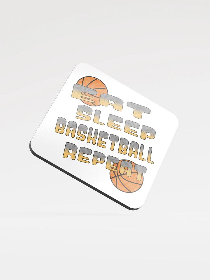Eat sleep Basketball Repeat Hoops Hustle Cork Coaster Set product image (1)
