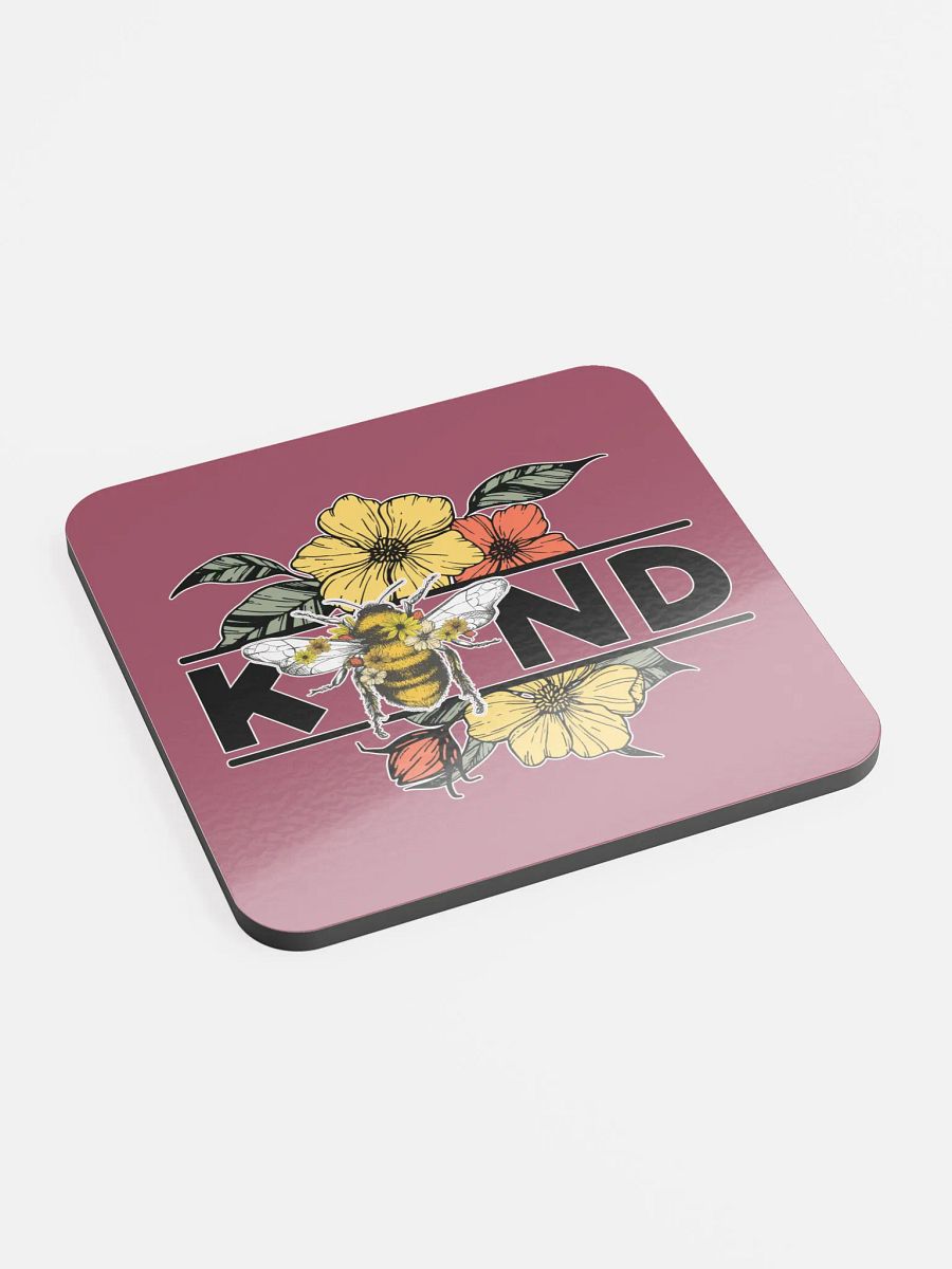 Bee Kind Glossed Cork Coaster product image (2)