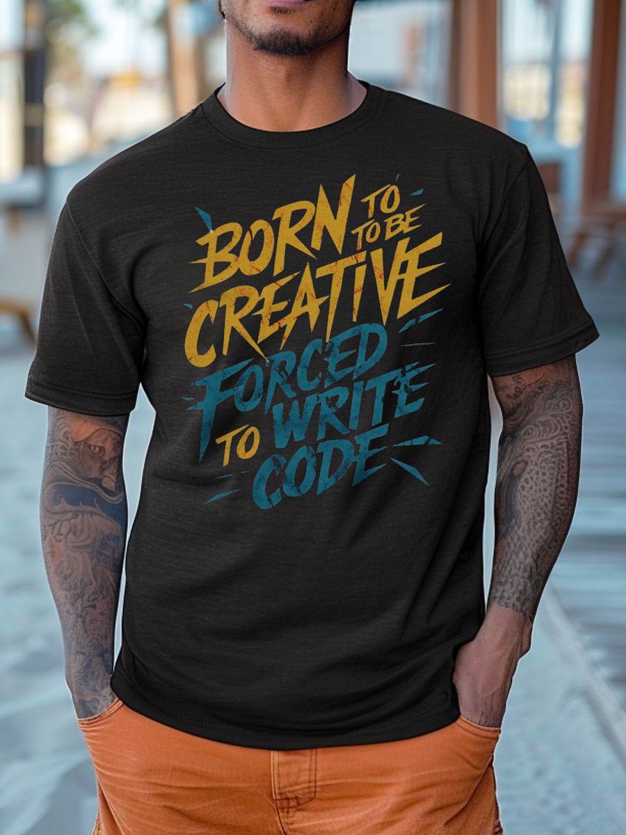 Born To Be Creative Forced To Write Code Unisex T-shirt product image (1)