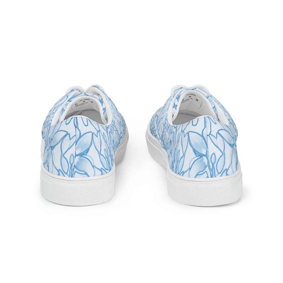 Line art Light Blue and Blue Floral/Women's Lace-Up Canvas Shoes by Allcolor product image (10)