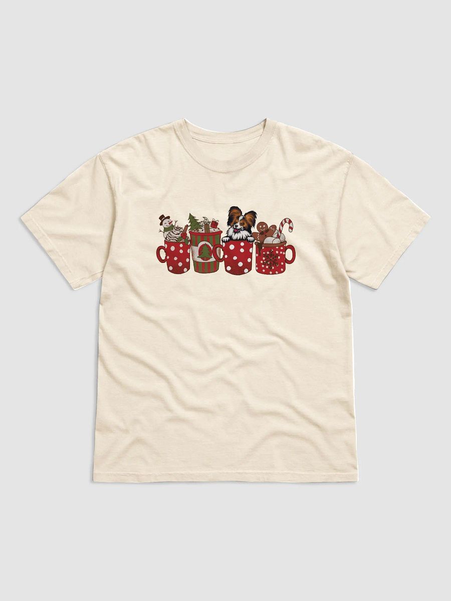Cute Papillon in a Christmas Cup T-Shirt | Funny Christmas Pup in a Cup product image (14)