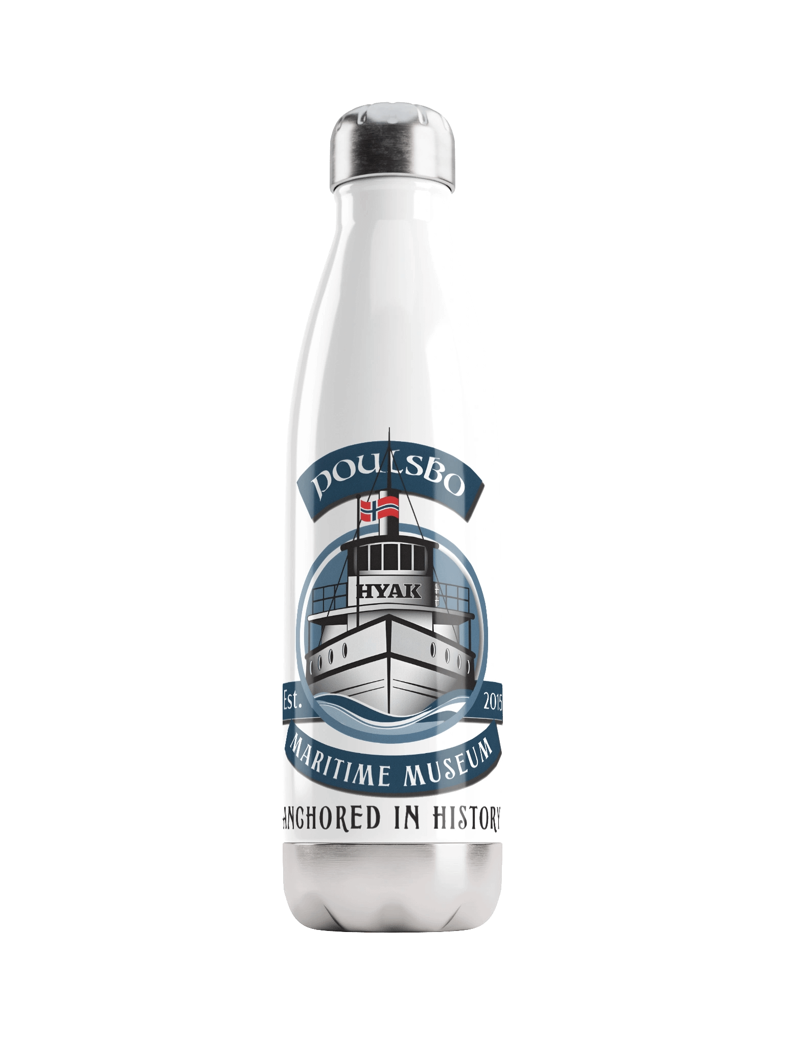 Hyak Maritime Museum Stainless Steel Water Bottle product image (1)