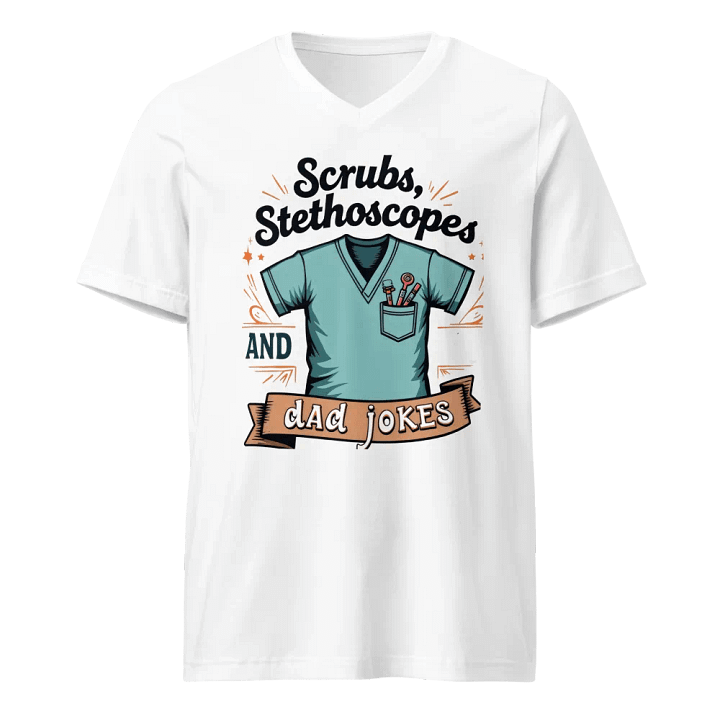 Stylish Scrubs & Dad Jokes V-neck tee product image (1)