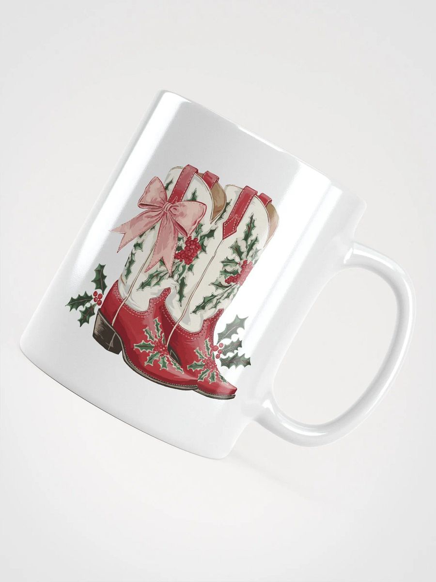 Festive Cowgirl Boots White Glossy Mug product image (6)