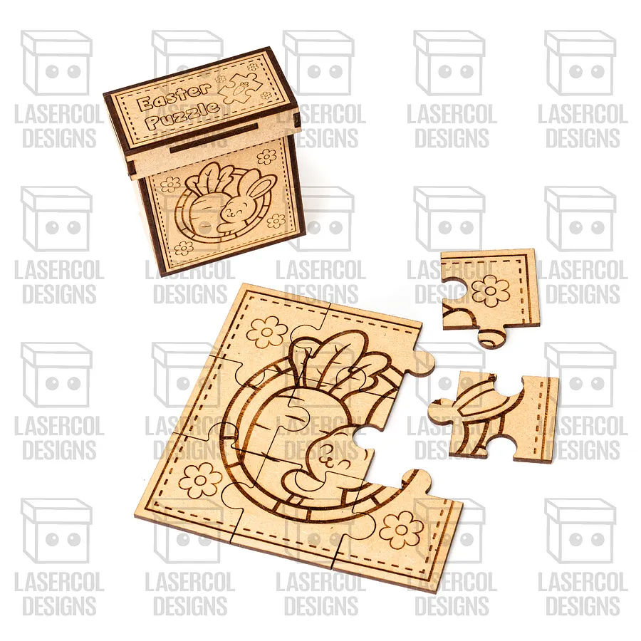 Easter Bunny Puzzle With Box Set 2 (2 Sizes) - Laser Cut Files product image (9)
