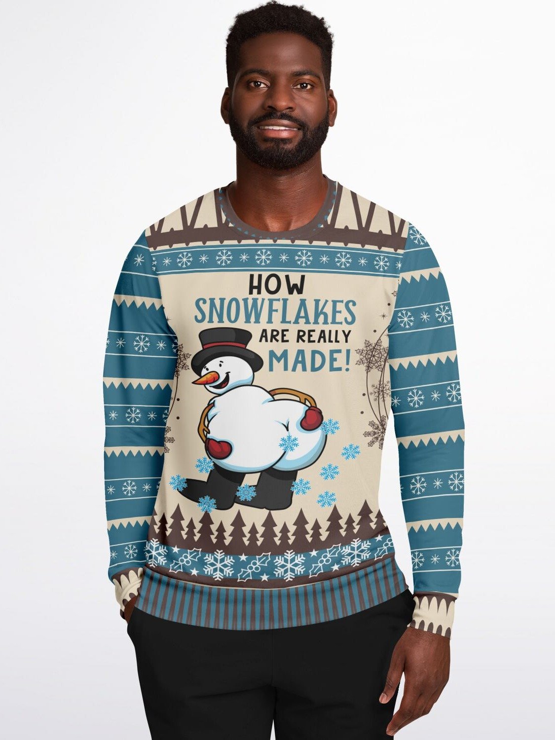 Funny Snowman Holiday Sweatshirt - "How Snowflakes Are Really Made" | Cheeky Christmas Sweater for Holiday Parties | Festive Winter Outfit product image (7)