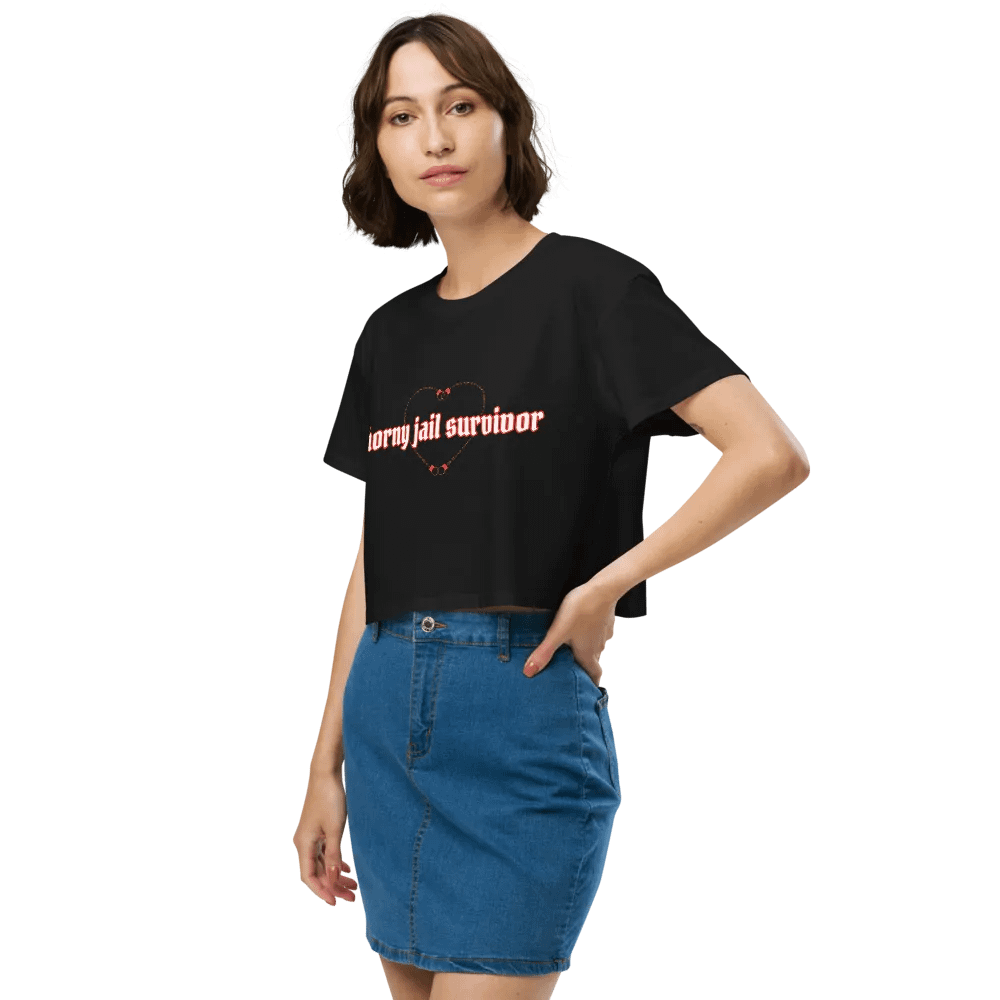 horny jail survivor- crop top (red) product image (3)
