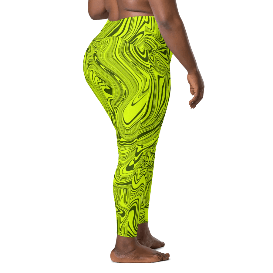 Leggings with Pockets - Abstract Yellow Swirls product image (10)
