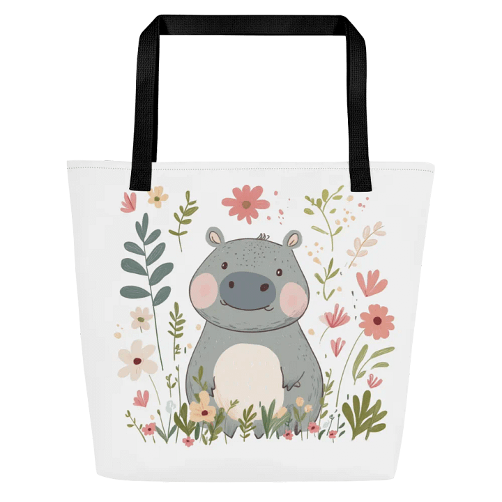 Cute Hippo Garden Tote Bag product image (1)