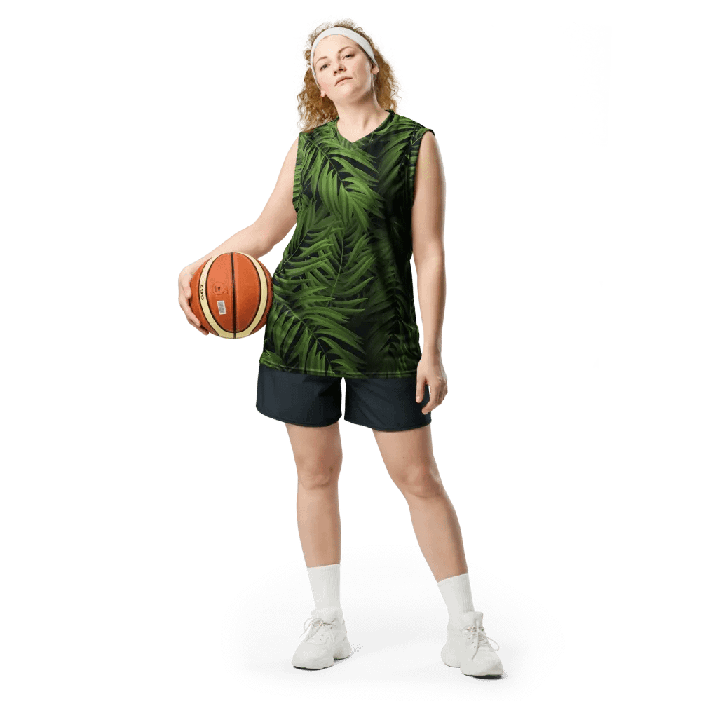 Tropical Leaf All-Over Print Basketball Jersey product image (4)