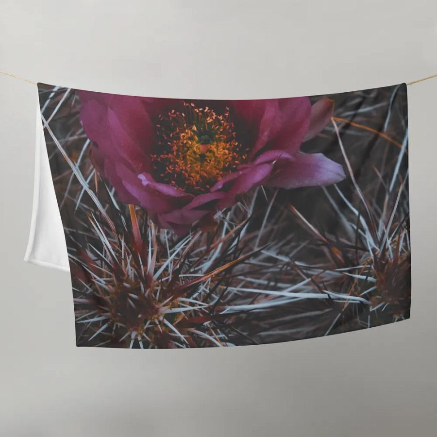 Pink Desert Flower Throw Blanket product image (9)