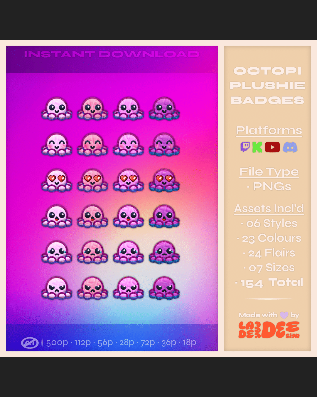 Octopi Plushie Badges product image (5)