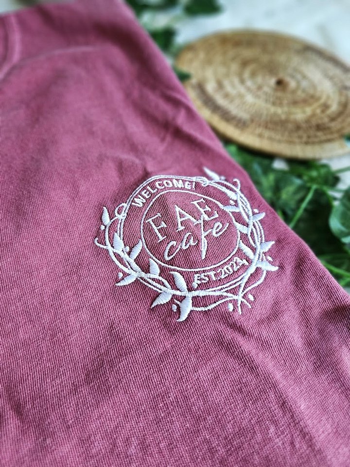 Embroidery Fae Cafe T-shirt product image (2)