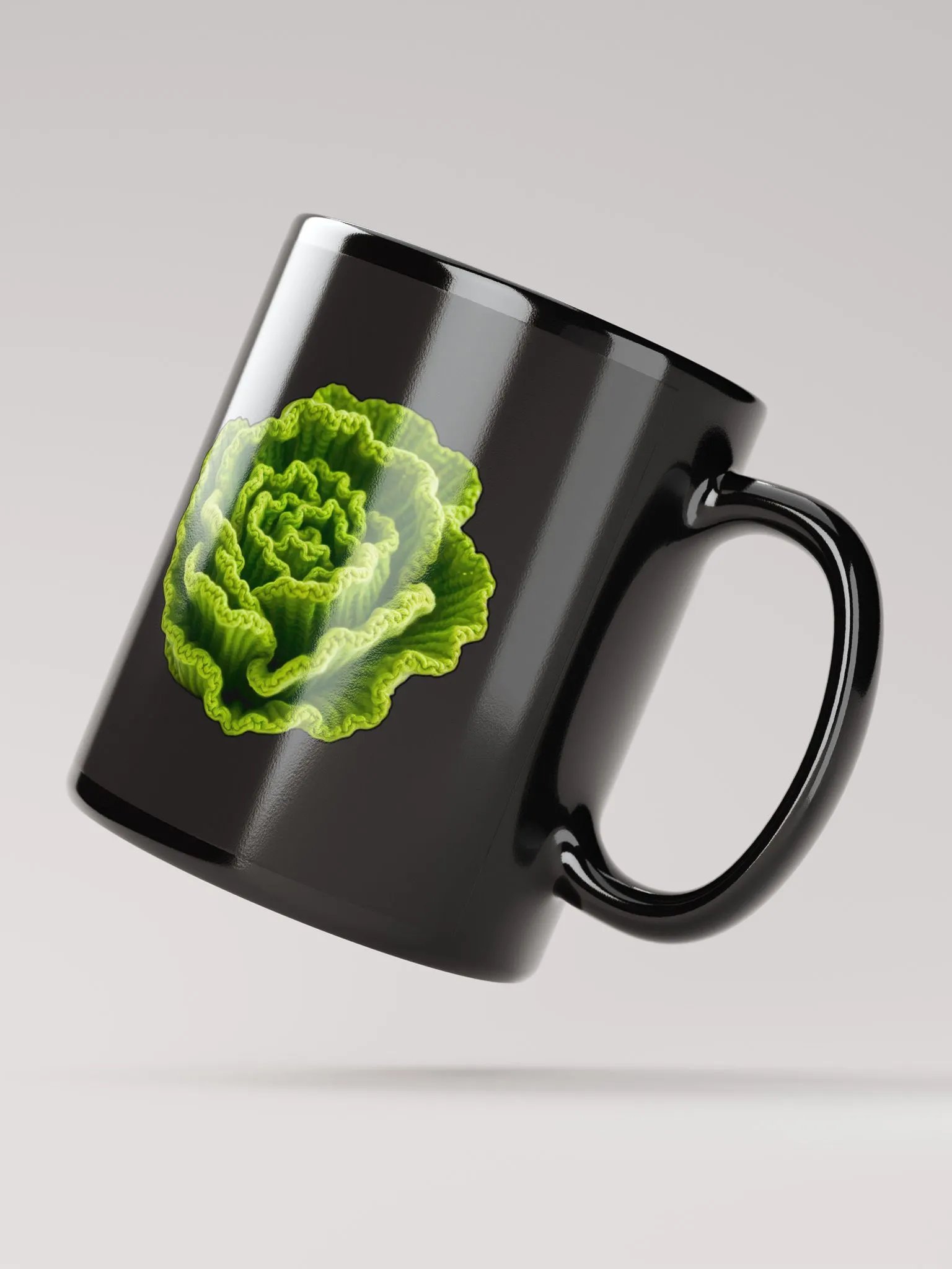 CozyAvocado Black Glossy Lettuce Mug #1 product image (2)