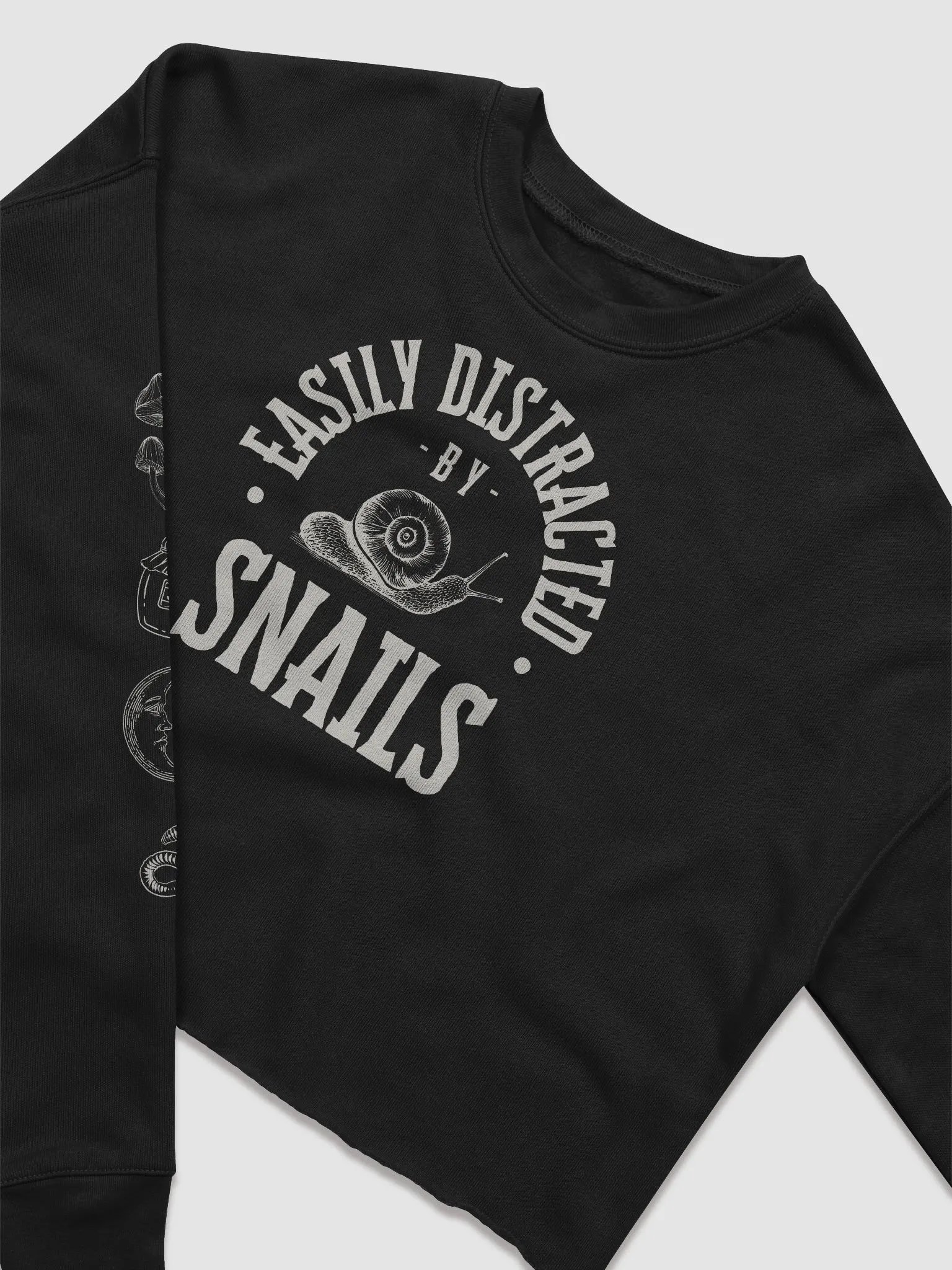 Easily Distracted by Snails - Fleece Cropped Sweatshirt product image (5)