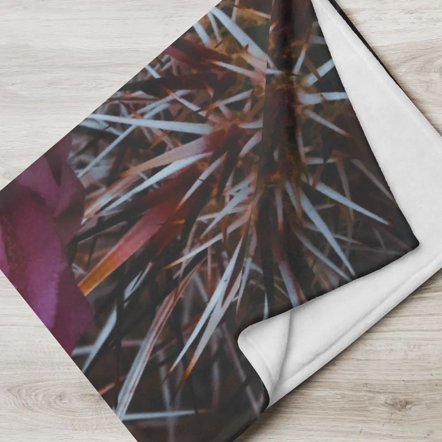 Pink Desert Flower Throw Blanket product image (5)
