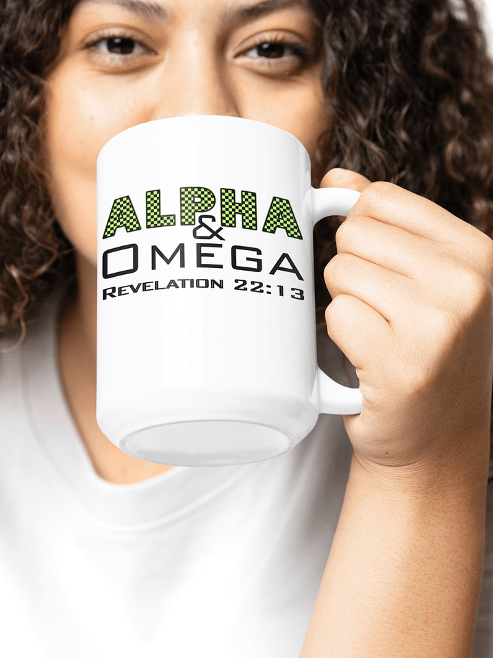 Alpha & Omega Christian Mug | Jesus Christ Faith Gift | Inspirational Coffee Cup for Believers product image (2)