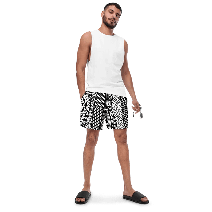 Modern pattern in black and white Swim Trunks product image (6)