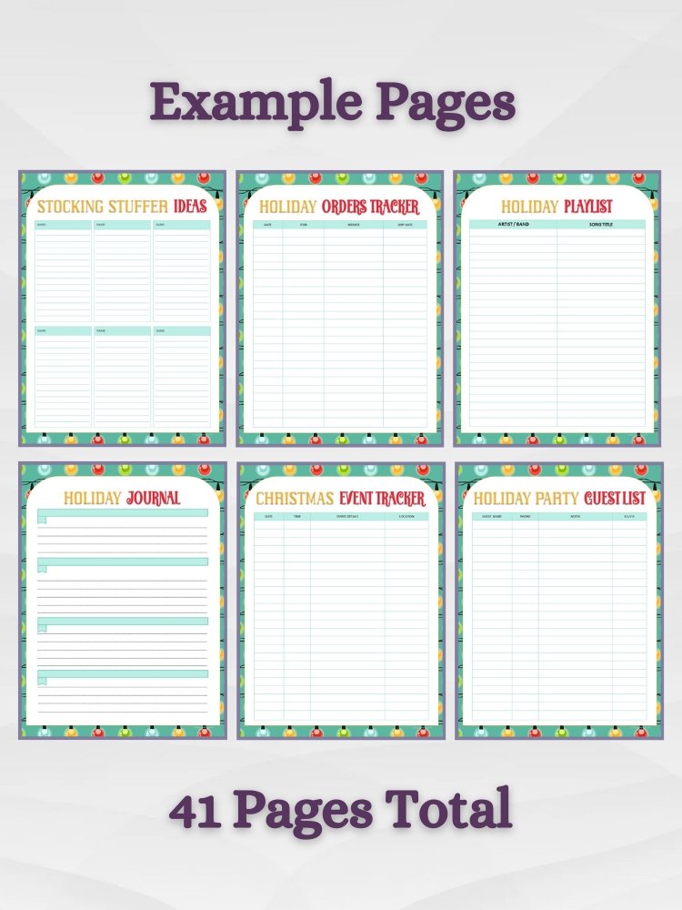 Printable Holiday Planner for Christmas and New Year's Eve product image (6)