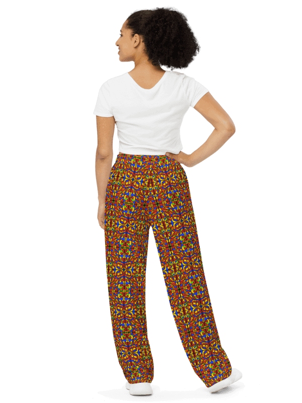 Orange Stained Glass - All-Over Print Wide-Leg Pants product image (2)
