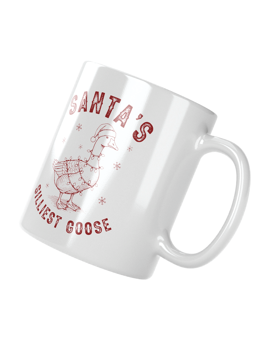 Santa's Silliest Goose White Glossy Mug product image (3)