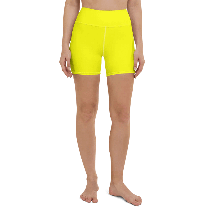 Plain Color Yellow Yoga Shorts product image (1)