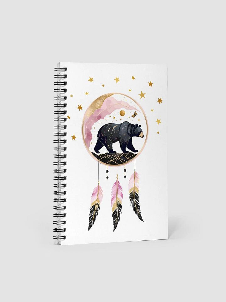 Gold Glitter Medicine Shield Bear Spiral Notebook product image (1)