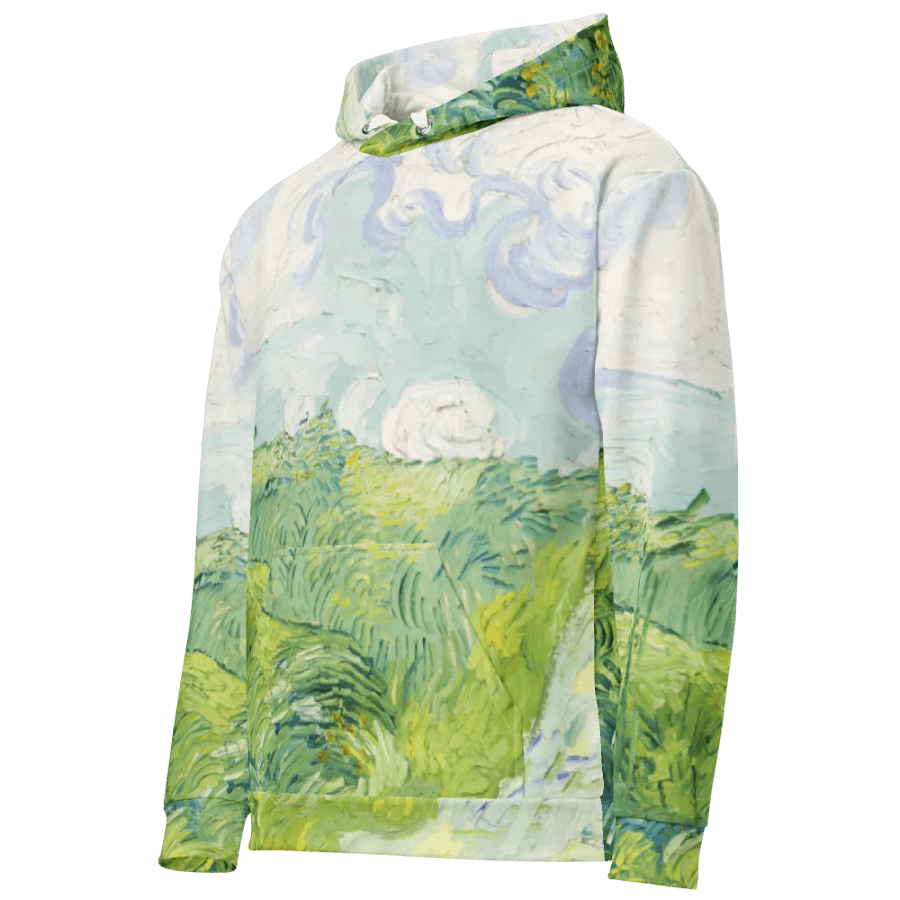 Green Wheat Fields All-Over Print Recycled Unisex Hoodie product image (10)