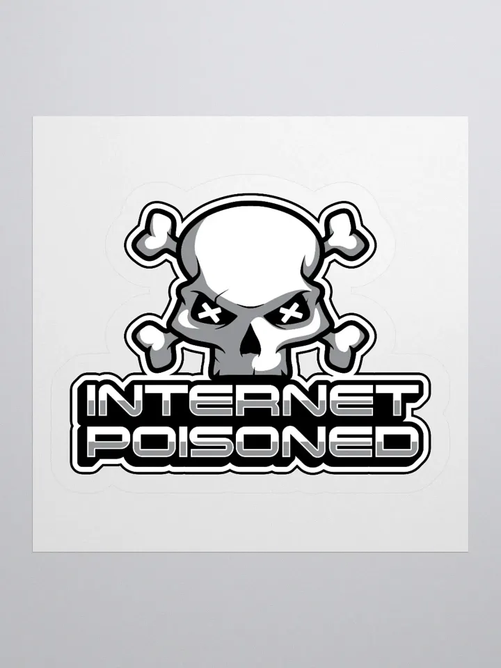 Internet Poisoned Y2K Sticker – Funny Skull Meme Design product image (1)