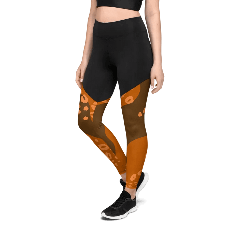 Orange Safari Chic Compression Leggings product image (8)