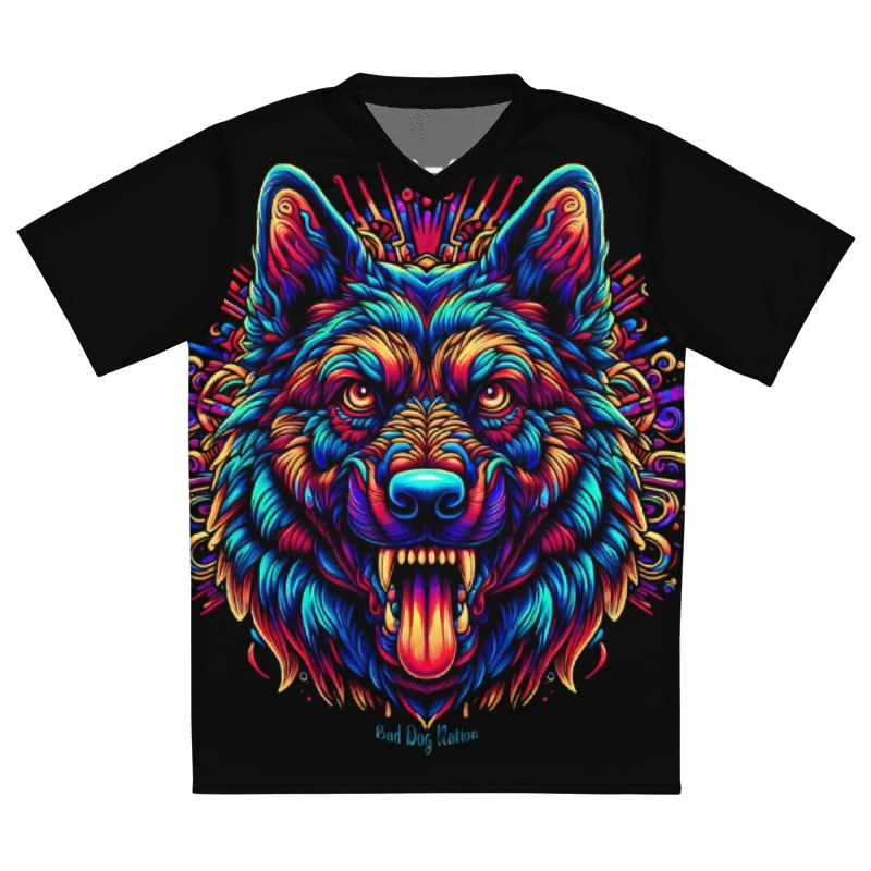 Psychedelic German Shepherd - Recycled unisex sports jersey product image (2)