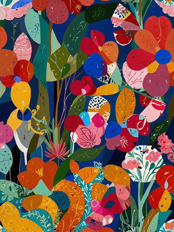 Set of 5 Fantasy Garden Papers No.9087 product image (5)