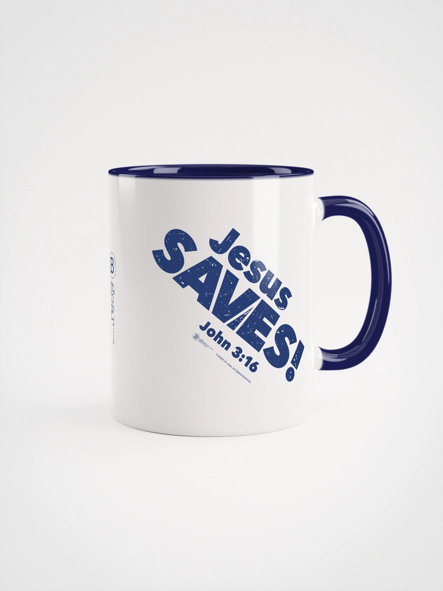 Jesus SAVES! John 3:16, Mug with Dark Blue Color Inside product image (3)