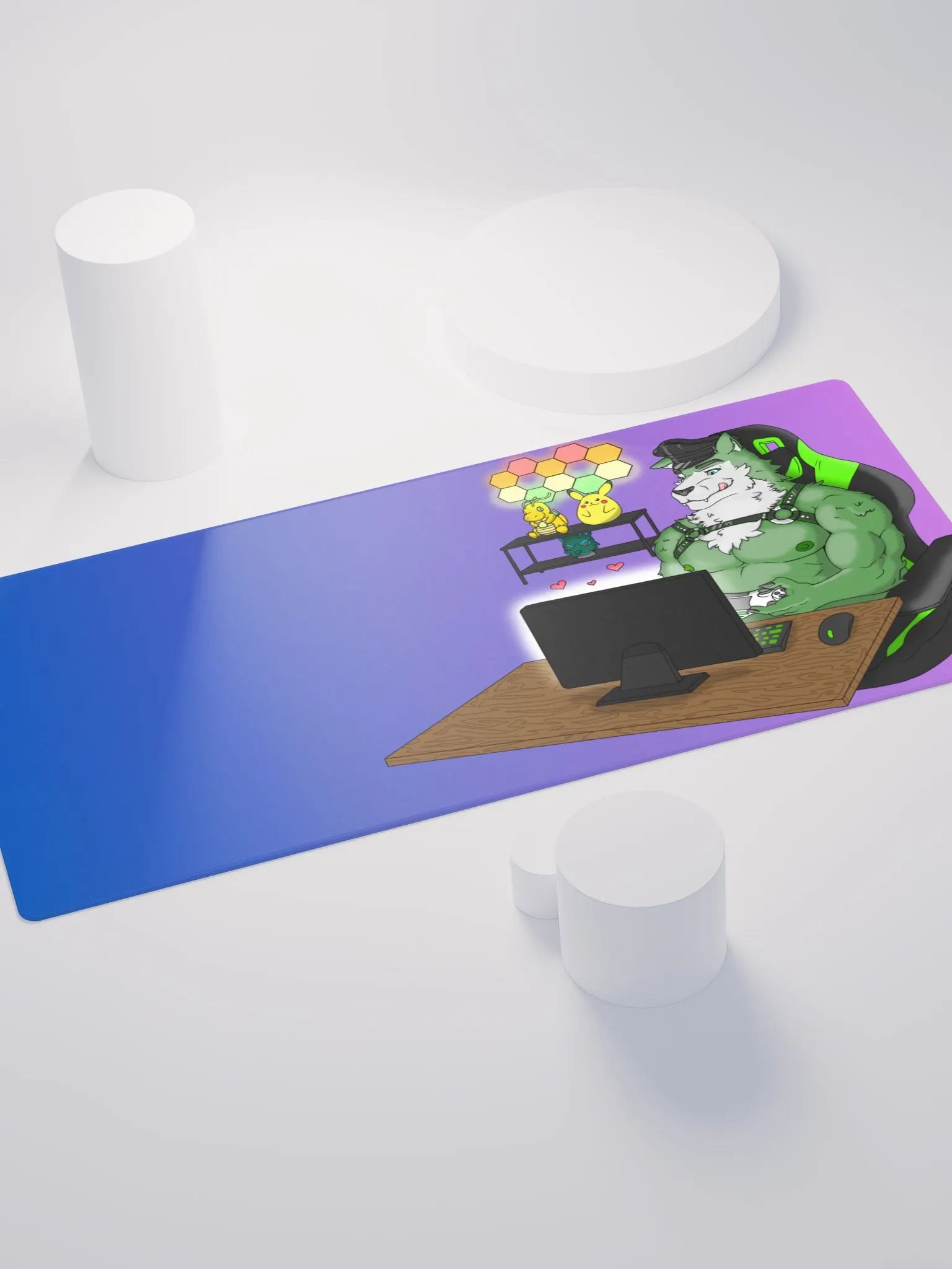 Cozy Wolf Dad Gaming Mouse Pad (Purple / Right) product image (4)